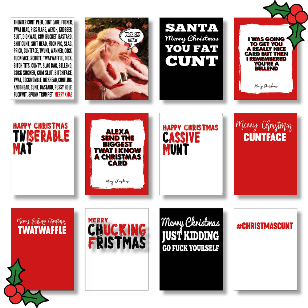Insult Mixed Christmas Card 12 Pack A6 Size #1 image